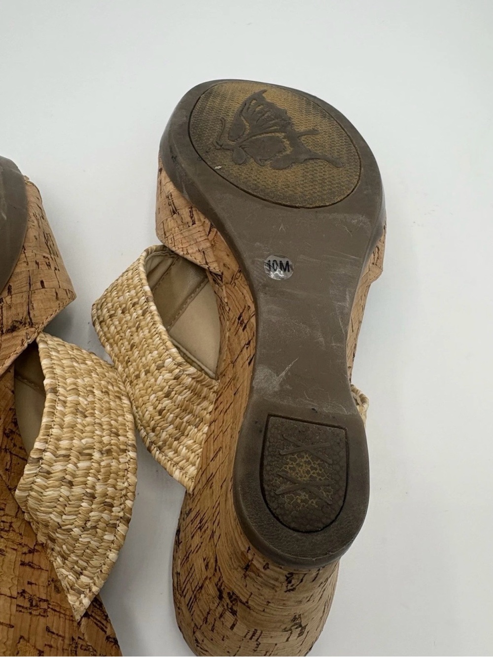 Coach And Four Women's Wedge Sandals Woven Natural Cork Tan Sz 10M - Picture 11 of 11